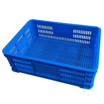 China 600*415*180mm plastic crates mesh fruit vegetable basket for sale